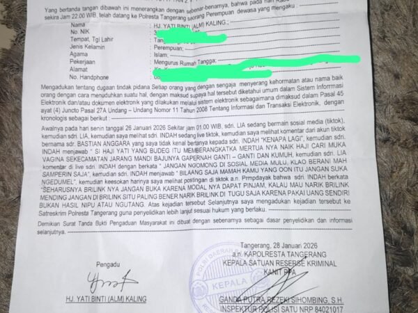 Diduga Pencemaran Nama Baik di Media Sosial, Warga Kronjo Tempuh Jalur Hukum